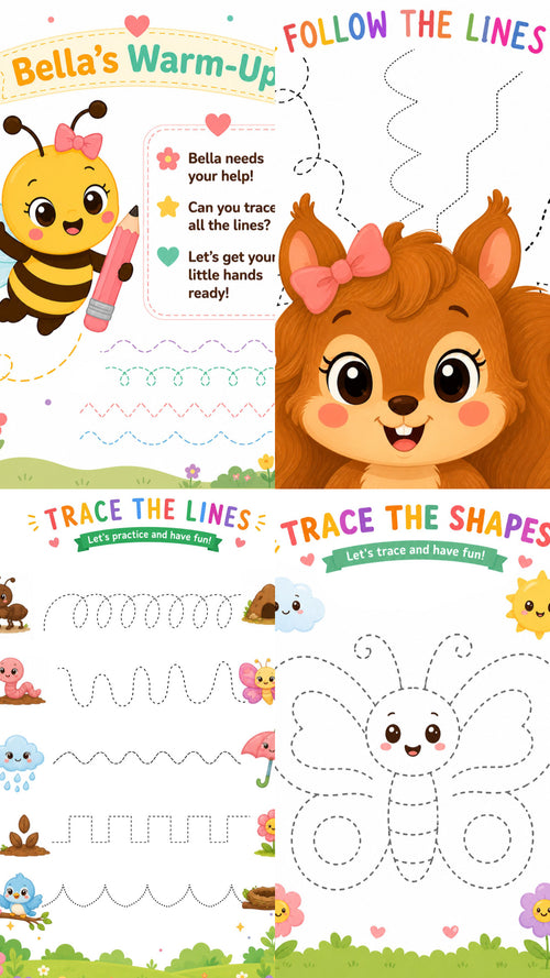 Happy Little Learner Tracing Workbook | Printable Preschool Fine Motor Activities (Ages 4-6)