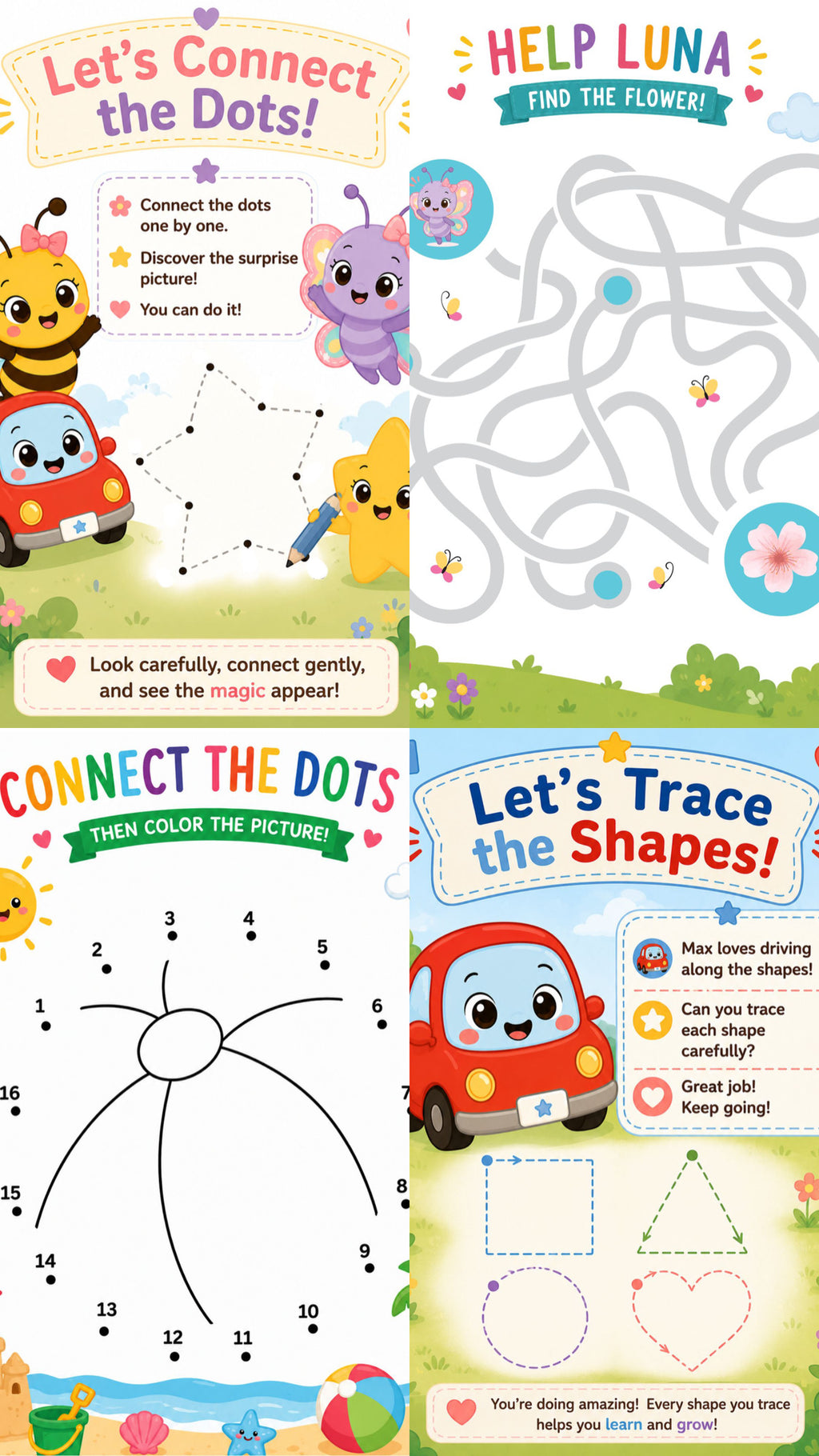 Happy Little Learner Tracing Workbook | Printable Preschool Fine Motor Activities (Ages 4-6)